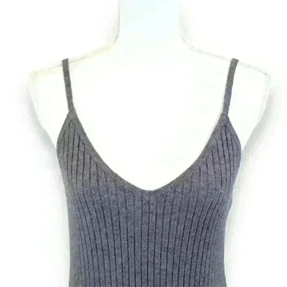 7 For All Mankind Gray Midi Sweater Tank Dress & Matching Cardigan Size Small - Picture 8 of 14